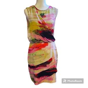 Ali Ro Womens Sleeveless Multi Color Printed Dress Size  8